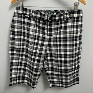 Lauren Active Ralph Lauren Women’s 6 Black White Plaid Golf Bermuda Shorts